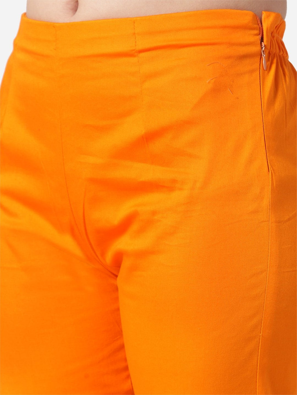 Jompers Women Orange Smart Slim Fit Solid Regular Trousers | Grocsy