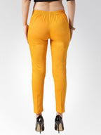 Jompers Women Mustard Smart Slim Fit Solid Regular Trousers ( Yellow ) | Grocsy