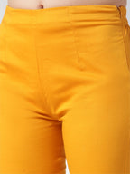 Jompers Women Mustard Smart Slim Fit Solid Regular Trousers ( Yellow ) | Grocsy