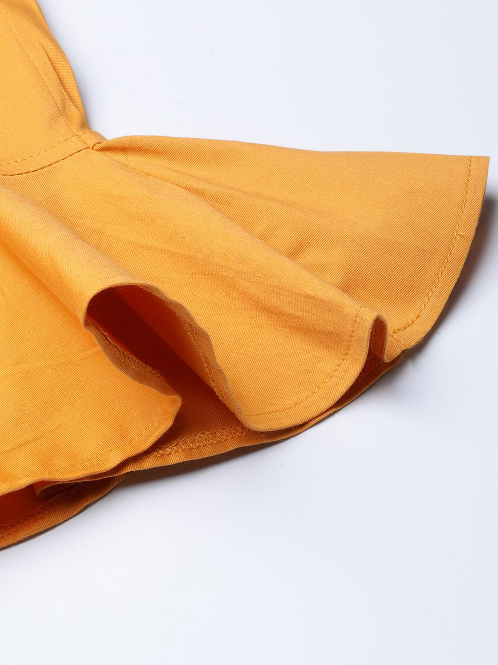 Jompers Women Mustard Smart Fit Solid Bottom Flared Trousers | Grocsy