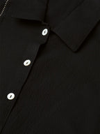 Jompers Women Black Regular Fit Crinkled Effect Casual Shirt | Grocsy