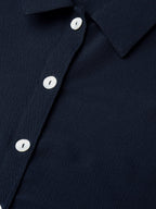 Jompers Women Navy Blue Regular Fit Crinkled Effect Casual Shirt | Grocsy