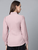 Jompers Women Purple Regular Fit Crinkled Effect Casual Shirt | Grocsy