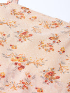 Jompers Women Peach-Coloured & Grey Printed Tiered Top | Grocsy