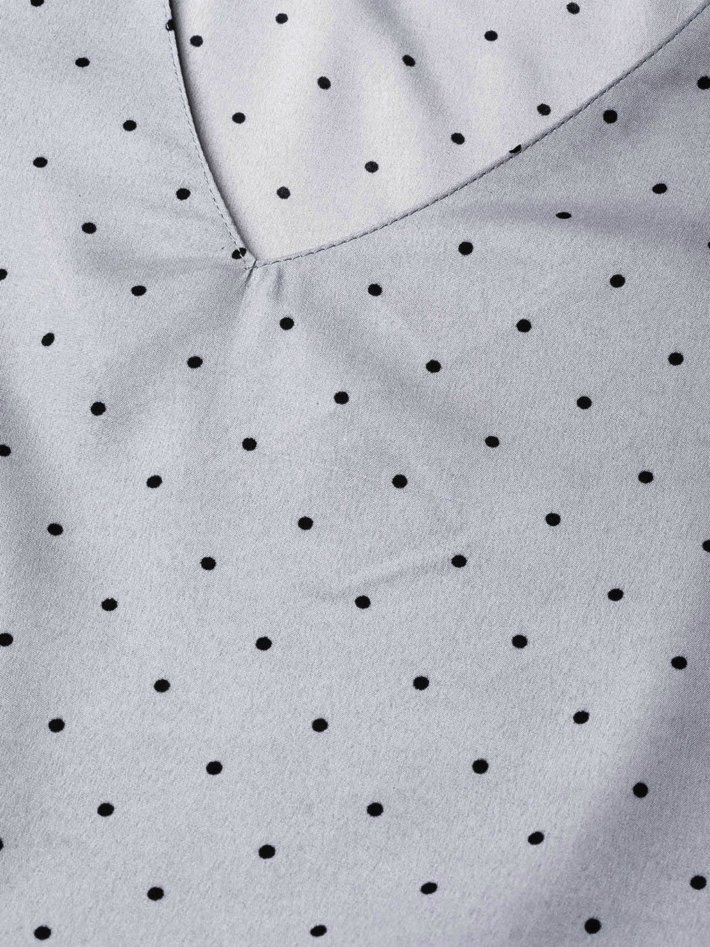 Jompers Women Grey & Black Printed A-Line Top | Grocsy