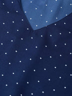Jompers Women Navy Blue & White Printed A-Line Top | Grocsy