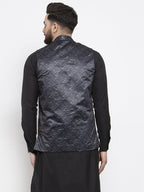 Jompers Men's Beautiful Grey Printed Nehru Jacket | Grocsy