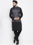 Jompers Men's Beautiful Grey Printed Nehru Jacket | Grocsy