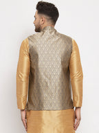 Jompers Men's Grey Woven Nehru Jacket | Grocsy