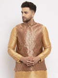 Jompers Men's Maroon Woven Nehru Jacket | Grocsy