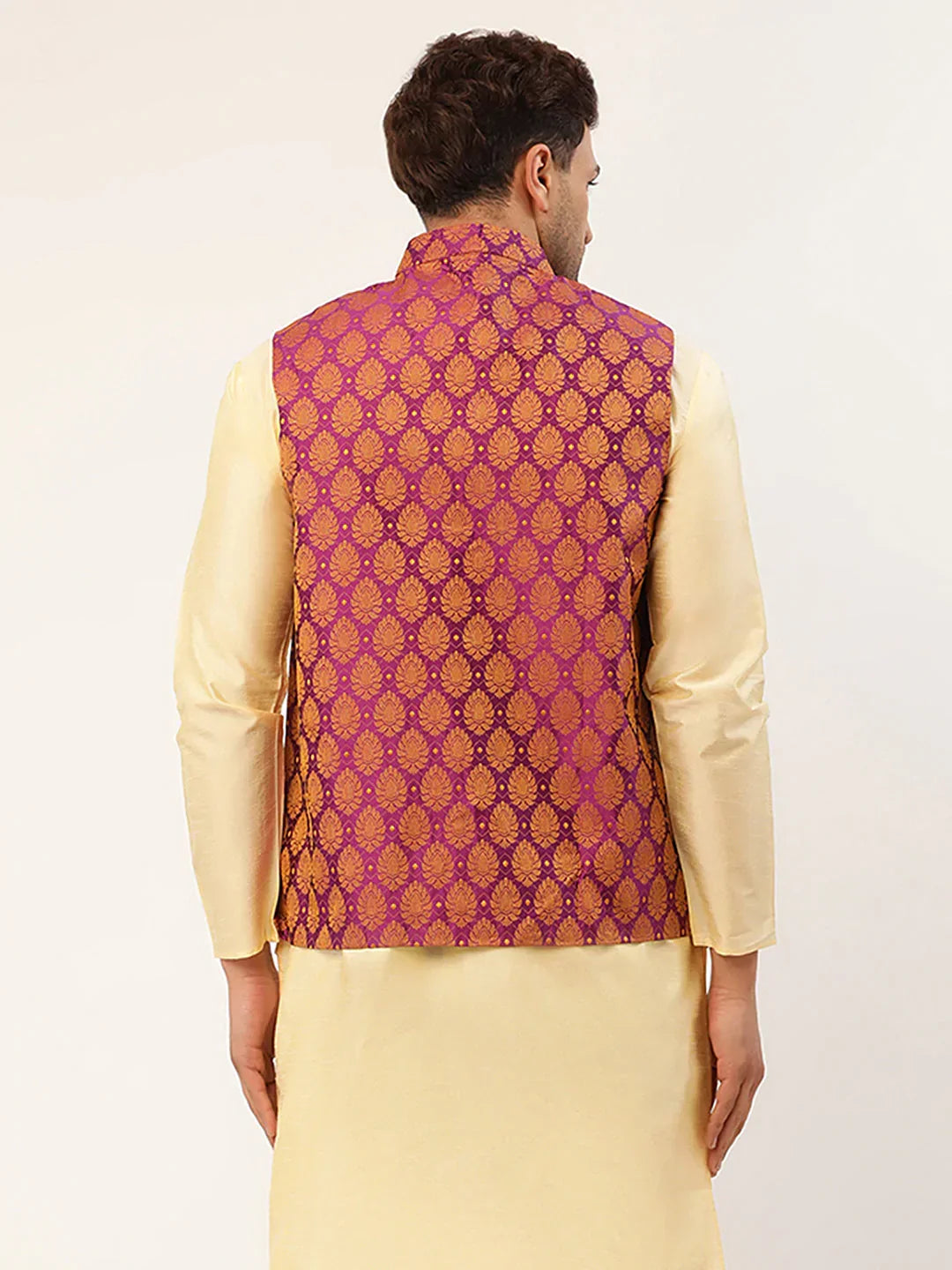 Jompers Men's Pink Self-Designed Waistcoat | Grocsy