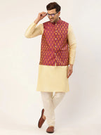 Jompers Men's Pink Self-Designed Waistcoat | Grocsy