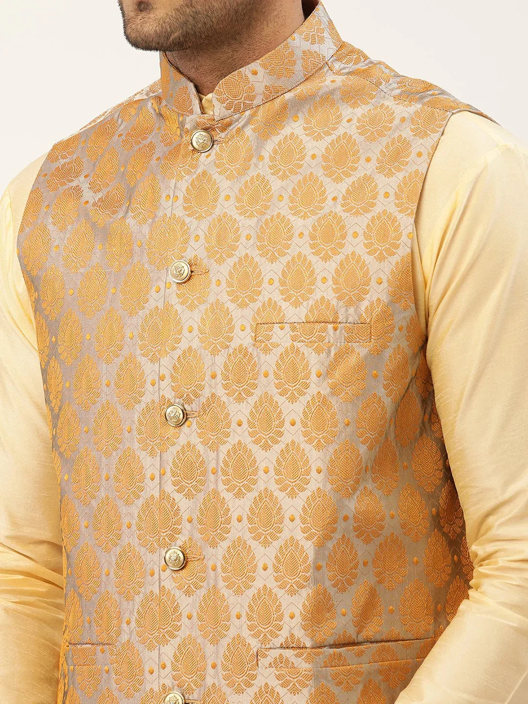 Jompers Men's Silver Self-Designed Waistcoat | Grocsy