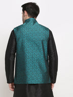 Jompers Men's Green Self-Designed Green Waistcoat | Grocsy