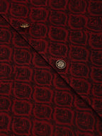 Jompers Men's Maroon Self-Designed Maroon Waistcoat | Grocsy