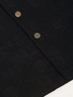 Jompers Men's Navy & Black embossed Nehru Jacket | Grocsy