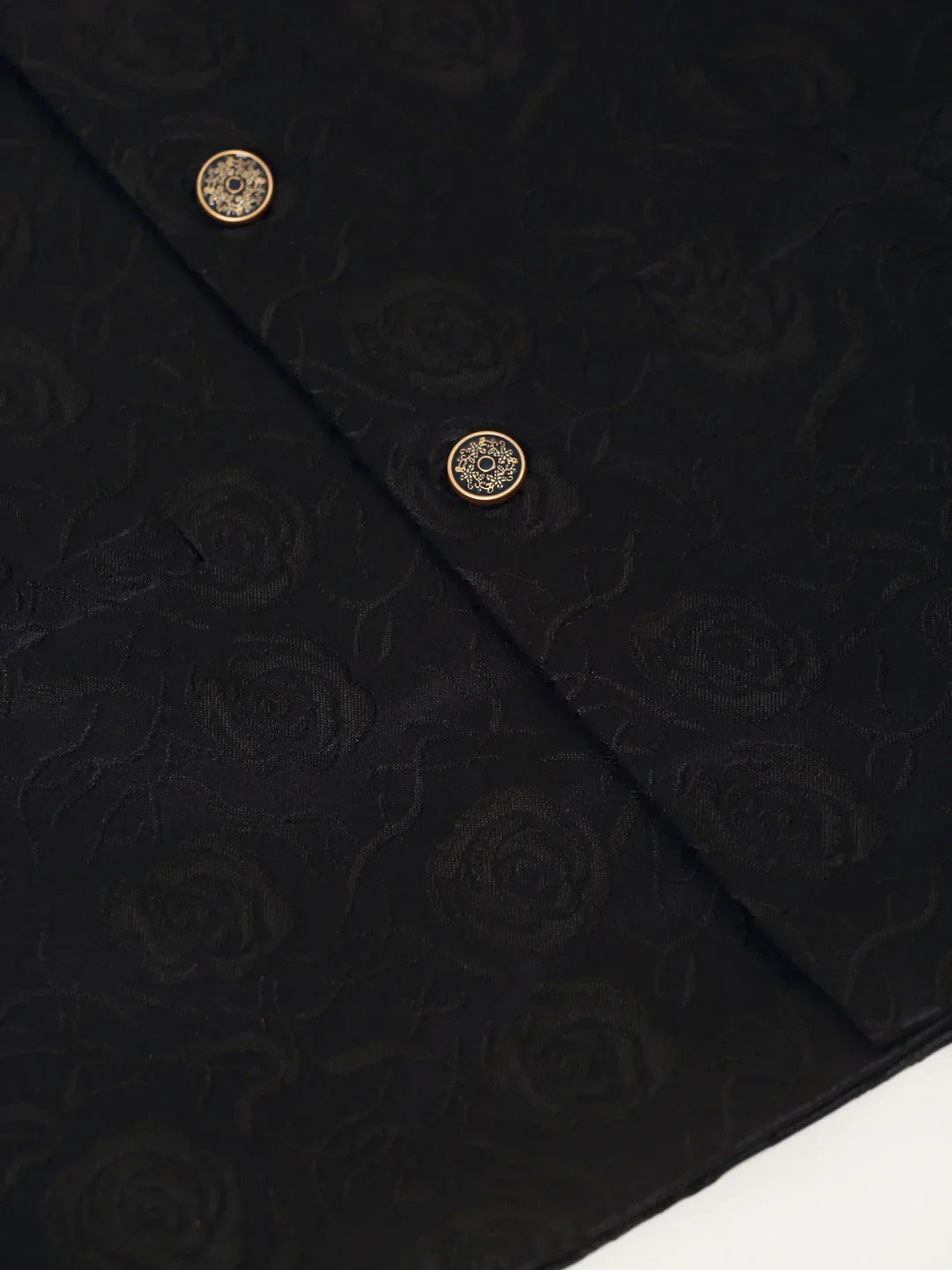Jompers Men's Navy & Black embossed Nehru Jacket | Grocsy