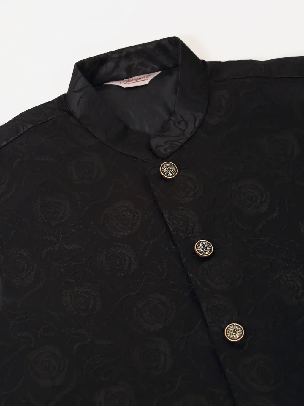 Jompers Men's Navy & Black embossed Nehru Jacket | Grocsy