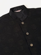 Jompers Men's Navy & Black embossed Nehru Jacket | Grocsy