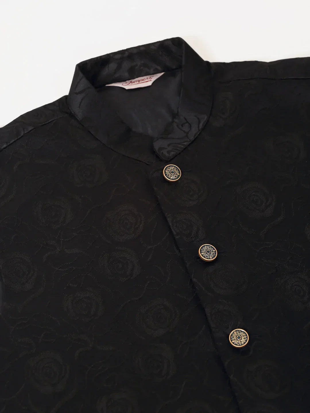 Jompers Men's Navy & Black embossed Nehru Jacket | Grocsy