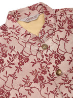 Jompers Men's Maroon Floral Design Nehru Jacket | Grocsy