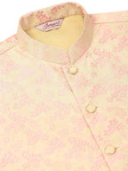 Jompers Men's Pink Floral Design Nehru Jacket | Grocsy