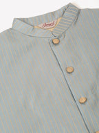 Jompers Men's Blue & Golden Embroidered Nehru Jackets | Grocsy