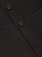 Jompers Men's Black Solid Woven Sleeveless Nehru Jackets | Grocsy