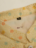 Jompers Men's Yellow Embroidered Nehru Jacket | Grocsy