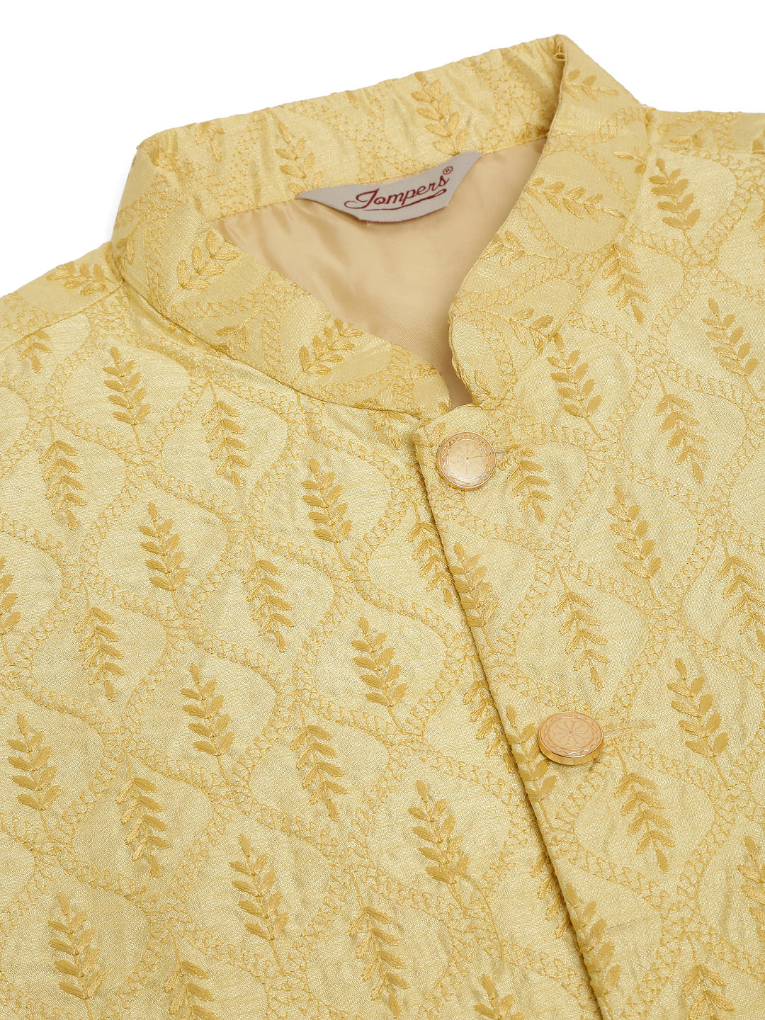 Jompers Men's Embroidered Waistcoat - Golden | Grocsy