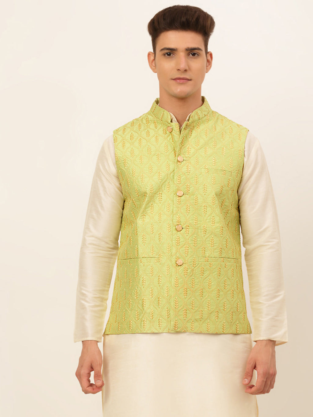 Jompers Men's Embroidered Waistcoat - Green | Grocsy