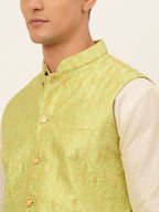 Jompers Men's Embroidered Waistcoat - Green | Grocsy