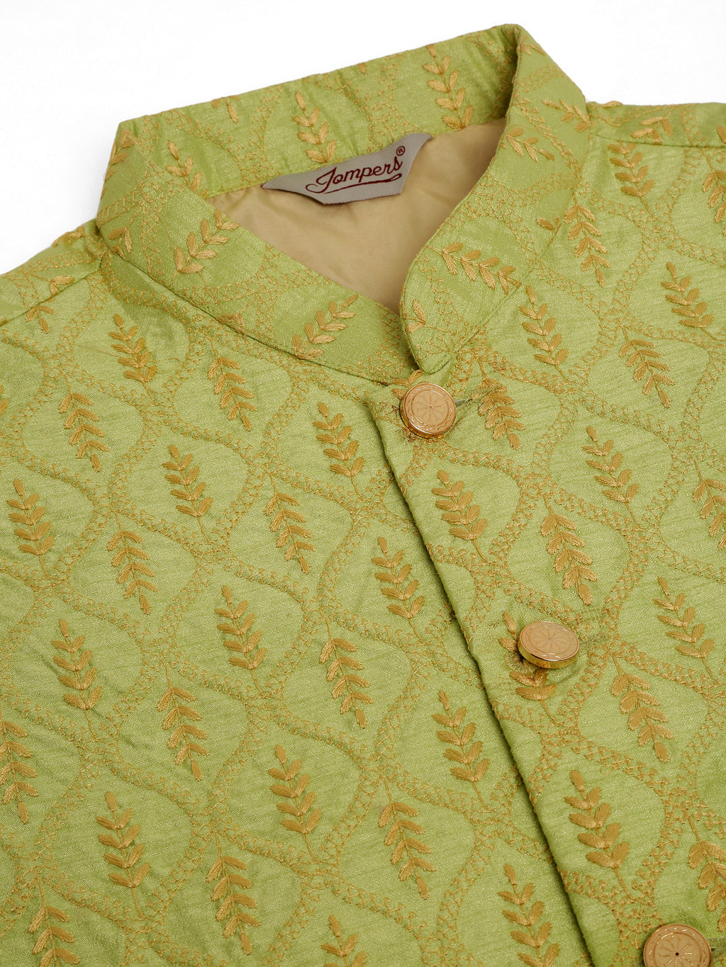 Jompers Men's Embroidered Waistcoat - Green | Grocsy