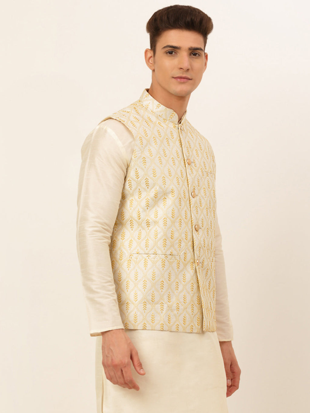 Jompers Men's Embroidered Waistcoat - Silver | Grocsy