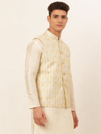 Jompers Men's Embroidered Waistcoat - Silver | Grocsy