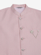 Jompers Men's Pink Woven Design Waistcoats | Grocsy