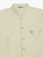 Jompers Men's Yellow Woven Design Waistcoats | Grocsy