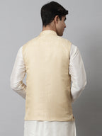 Jompers Men's Golden Woven Design Waistcoats | Grocsy