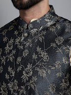 Jompers Men's Woven Design Nehru Jacket - Grey | Grocsy