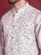 Jompers Men's Woven Design Nehru Jacket - Grey | Grocsy