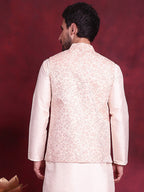 Jompers Men's Woven Design Nehru Jacket - Pink | Grocsy
