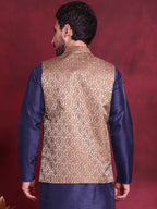 Jompers Men's Woven Design Nehru Jacket - Brown | Grocsy