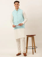 Jompers Men's Sky Embroidered Nehru Jackets | Grocsy