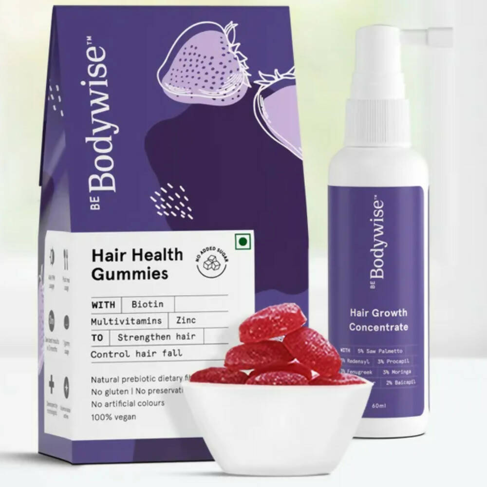 BeBodywise Hair Growth Concentrate and Hair Health Gummies | Grocsy
