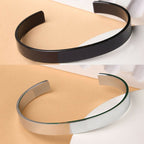 NVR Men's Set of 2 Black & Silver Stainless Steel Cuff Bracelet