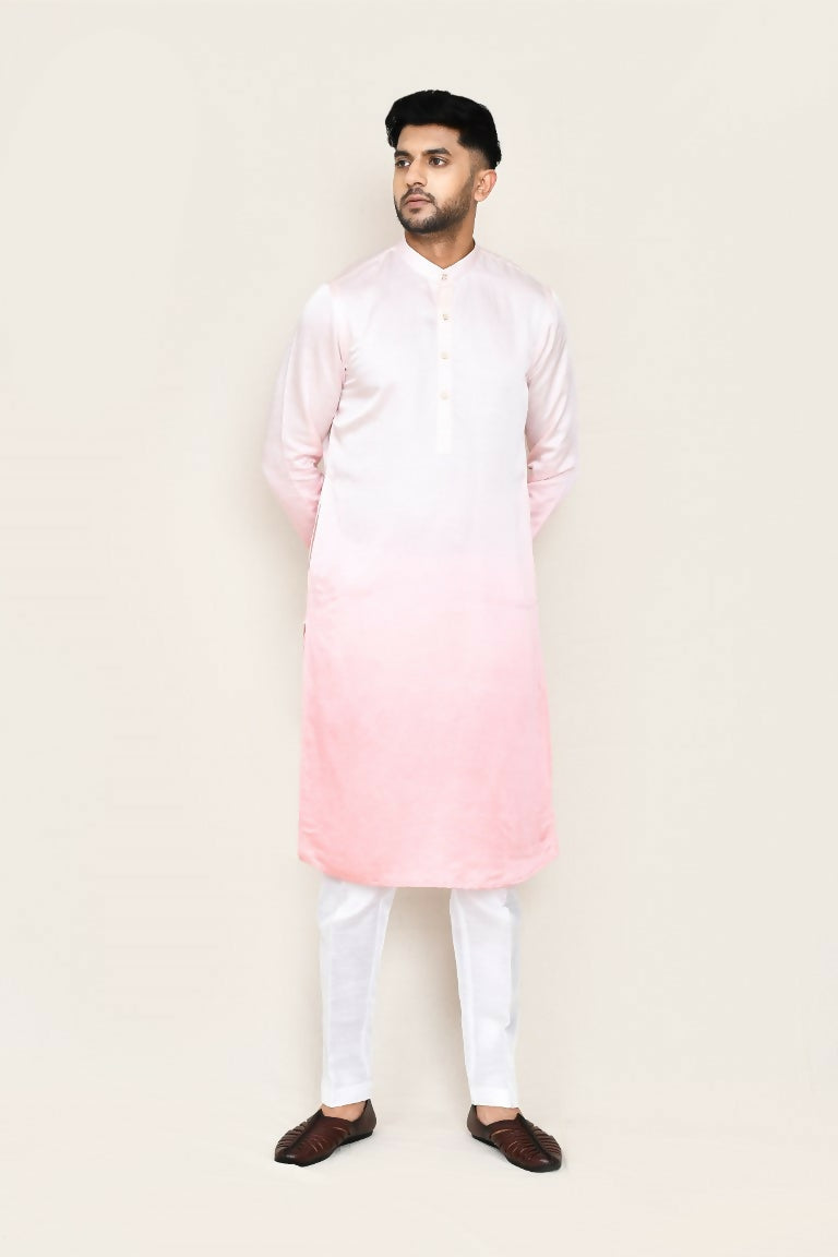 Joban Fashion White Colored Satin Silk Fabric Kurta,Straight Fit Pant | Grocsy