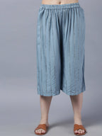 Myshka Stylish Grey Viscose 3/4 Sleeve Women's Kurta Palazzo Set | Grocsy