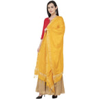 A R Silk Golden Border Regular Dupatta Color Yellow Dupatta or Chunni | Grocsy