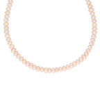 J Pearls New Single Line Peach Pearl Necklace - Real Pearl Jewelry | Grocsy