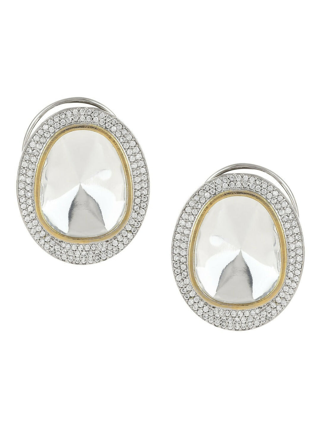 Diamond & Semi Precious Stone Oversized Studs- Ruby Raang | Grocsy